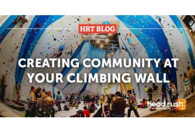 indoor climbing gym with white and blue walls
