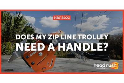 zip line trolley on zip line platform