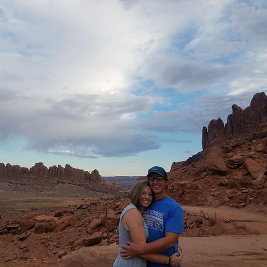 dana with husband in Moab, UT