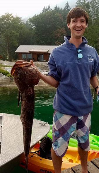 Michael with lingcod fish