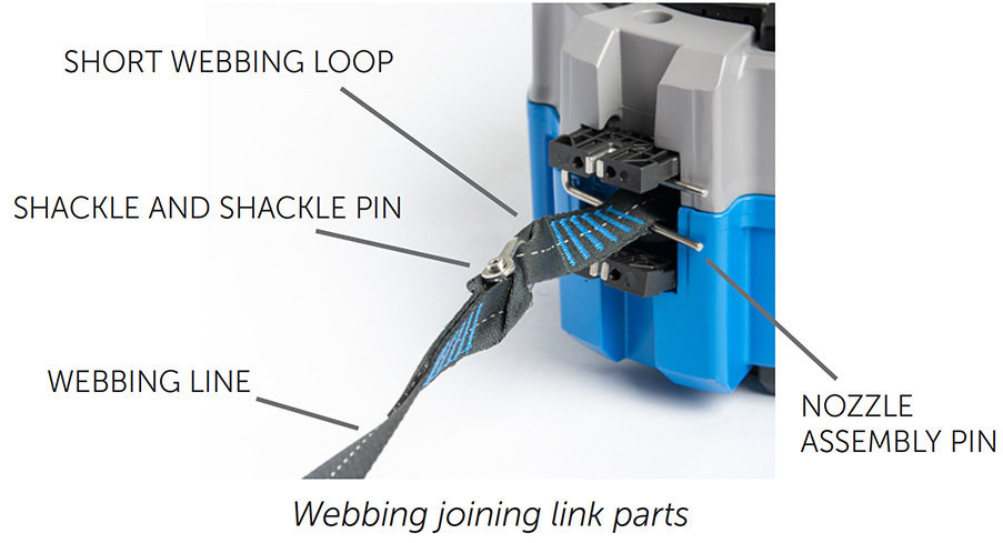 Webbing joining link parts